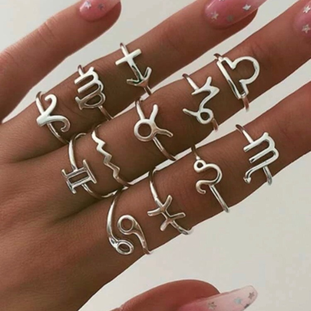 Silver Zodiac Astrology Ring